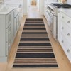 Washable Easy Jute Rug Modern Striped Living Room Rug with Non-Slip Backing, Non Shedding Neutral Floor Mats - 3 of 4