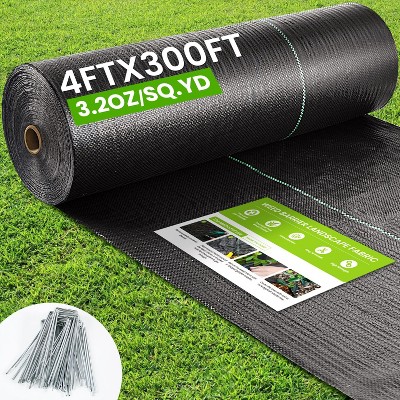 Generic 4FTX300FT Weed Barrier Fabric, 3.2oz Landscape Fabric