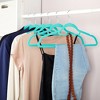 Juvale 50-Pack Slim Non Slip Velvet Hangers with Cascading Hooks for Clothes, Heavy Duty Durable Hangers - Teal, 18 In - 2 of 4