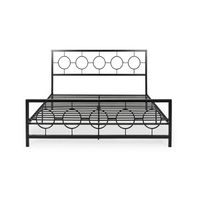 GDFStudio Anuta King Size Modern Iron Platform Bed Frame