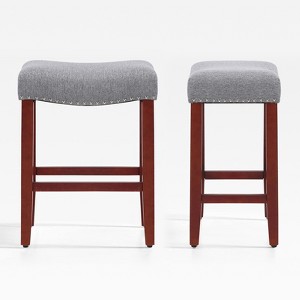 WestinTrends 24" Upholstered Saddle Seat Counter Stool - 1 of 4