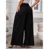 Women's Plus Size Faux Wrap Palazzo Pants Mid Rise Plus Size Wide Leg Pants Asymmetric Pants - 4 of 4