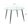 NicBex Round Dining Table Modern Tempered Glass Dining Room Table with Metal Spray Table Legs for Dining Room - 4 of 4