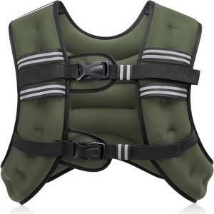 Attop Weighted Vest 6-30 lbs for Exercise, Strength Training, Running, Fitness, Muscle Building, Weightlifting, Green - 1 of 4