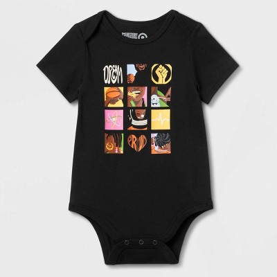 Image of Black History Month Baby HBCU Icon Grid Short Sleeve Bodysuit - Black 6-9M