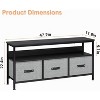 Jojoka 47.2 Inch Dresser TV Stand Fits for TVs up to 55 Inch, Small Media Console Table with 3 Fabric Drawers and Open Shelf - 2 of 4