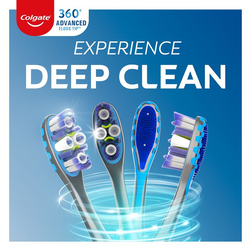 Colgate 360 Total Advanced Floss-Tip Bristles Toothbrush Medium, 5 of 10
