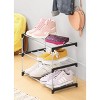 Whitmor 3 Tier Shoe Rack Silver: Steel & Plastic Frame, Holds 6 Pairs, Freestanding, 19.7" W x 10.1" D x 14.8" H - image 3 of 3