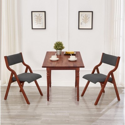 CAVINAS 18" Folding Dining Chairs,Armless Foldable Chairs for Dining Table with Upholstered Backrest,Set of 2