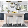 SKRAN 26" 360°Swivel Wooden Bar Stool,Fabric Upholstered Counter Height Barstool Classic American Traditional Design for Kitchen & Dining Room - 2 of 4