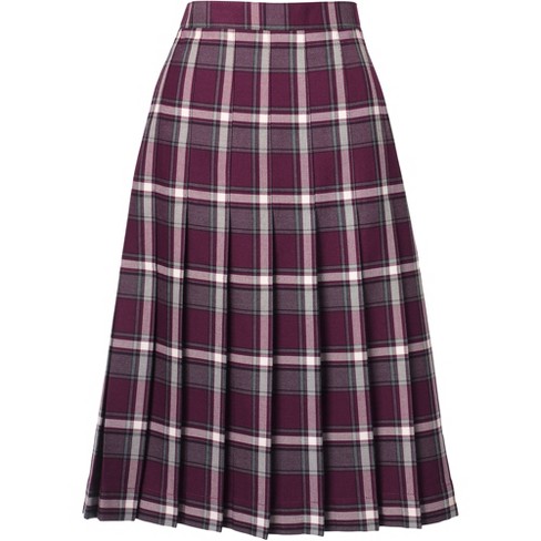 Below the knee plaid pleated outlet skirt