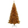 vidaXL 8ft Gold Artificial Christmas Tree with Steel Stand - Sturdy, Reusable, PET Material, - 2 of 4