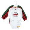 Hudson Baby Unisex Baby Cotton Long-Sleeve Bodysuits, Christmas Tree 3-Pack - image 2 of 4