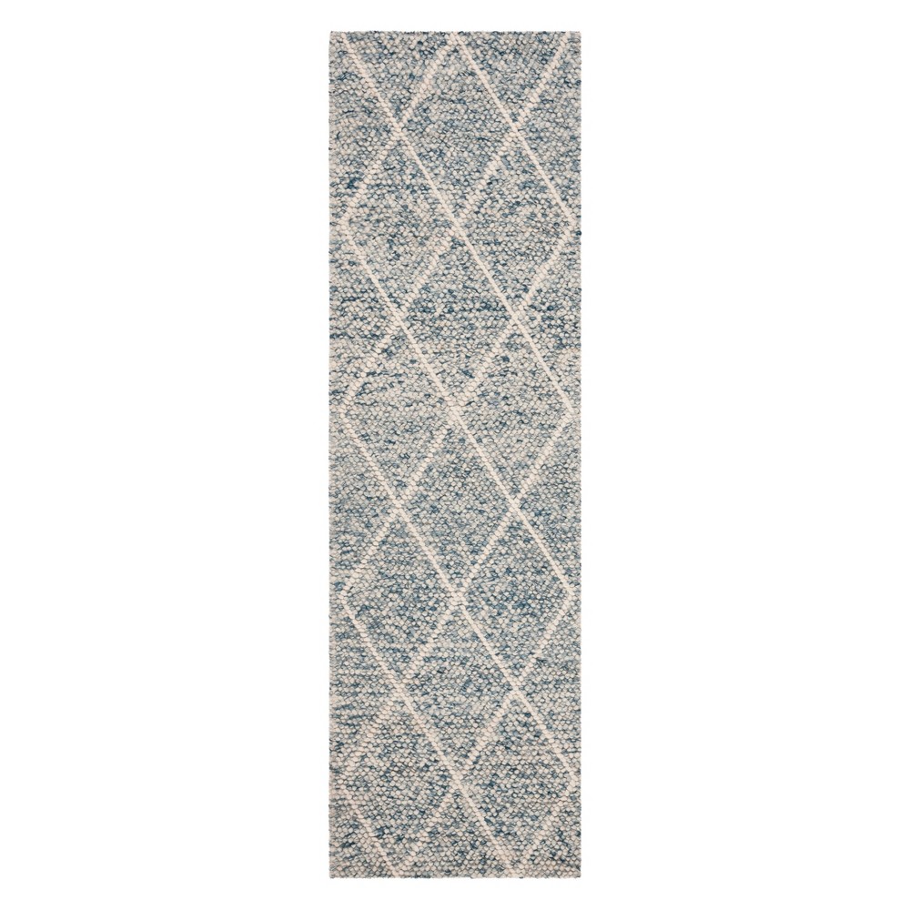  Runner Diamond Woven Ivory/Blue