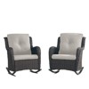 POCASSY Outdoor Rocking Chairs Set of 2, Wicker Patio Furniture Rocking Patio Chairs with Cushion for Porch - 4 of 4