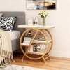 ORRD Faux Marble End Table with Gold Frame, 3-Tier Narrow Sofa Side Table & Nightstand with Storage, Modern Geometric for Living Room & Bedroom - 2 of 4