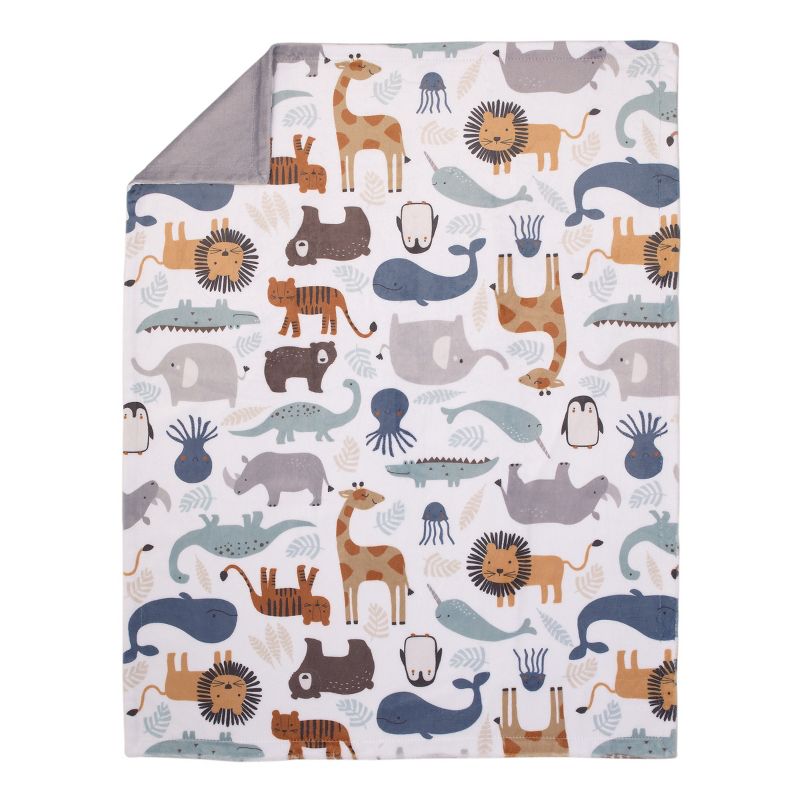 NoJo Zoo Animals Multi Character Super Soft Baby Blanket, 3 of 6