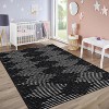Washable Diamond Stripes Rug, Non-Slip Soft Carpet for Living Room, Bedroom, Nursery, Office - 3 of 4