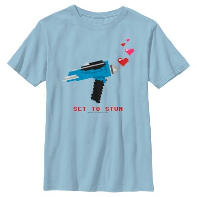 Boy's Star Trek Valentine's Pixel Set Phasers To Stun T-shirt - Light ...