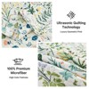 Inhand Microfiber Print Quilt Bedding Set, Flower print Soft Lightweight Coverlet For All Season - 3 of 4