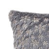 18"x18" Faux Fur Foil Snowflake Square Throw Pillow Gray/Gold - VCNY Home - 2 of 4