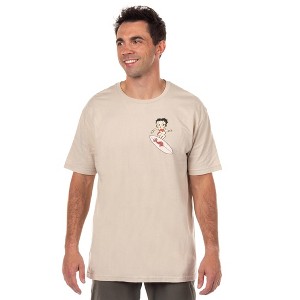 Seven Times Six Betty Boop Maliboop T-Shirt Men's Front & Back Surfing Sunset Graphic Tee - 1 of 4