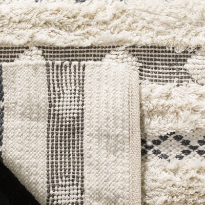 Hand-Tufted Gray Mosaic Wool 47" Area Rug