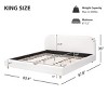 Platform Bed with Boucle Upholstery, Curved Headboard Design, Bed with Sturdy Metal Frame, No Box Spring Needed, Easy Assembly-Baofuwish - 4 of 4