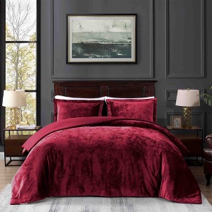 BAGOKIE 3 Pieces Crushed Velvet Bed in a Bag Comforter Set for All Season, - 1 of 4