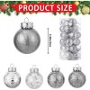 30 Pcs Christmas Ball Ornaments,2.36 in/6 cm Christmas Balls,Christmas Plastic Decorative Baubles - 3 of 4
