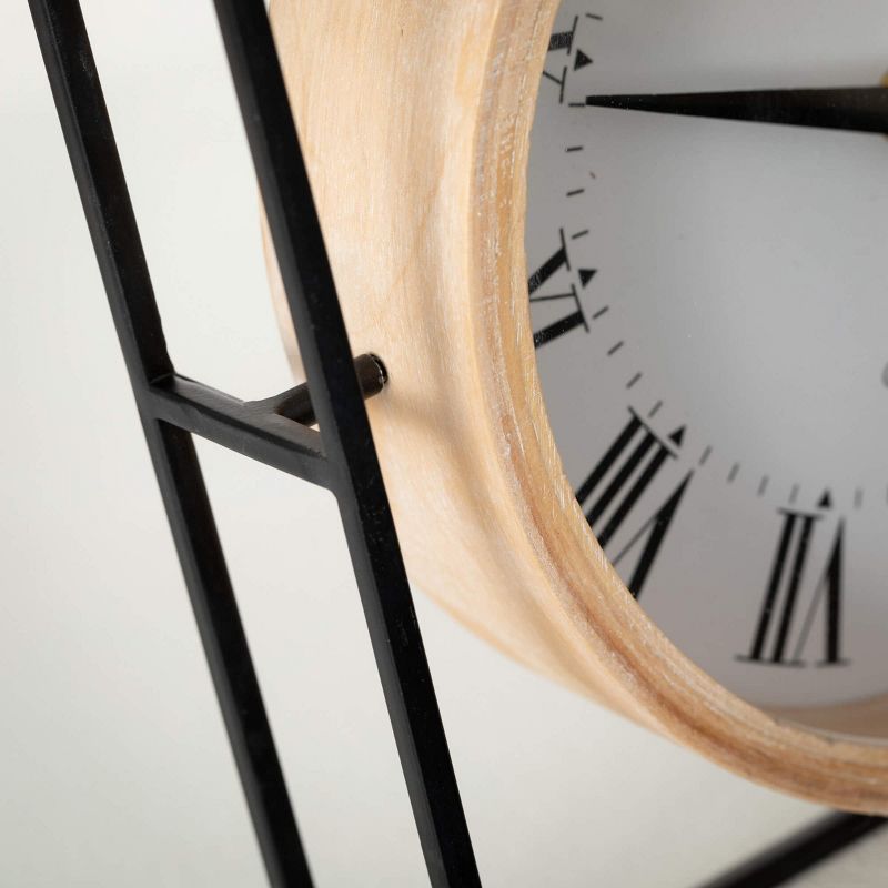 Sullivans 12.5" Wood & Metal Framed Desk Clock, 2 of 4