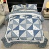 Grey Lightweight Quilt Set, 3 - Piece Bedding with Reversible Floral Design and 2 Pillow Shams - 4 of 4