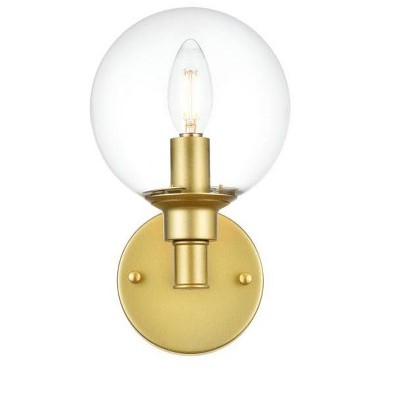 Elegant Lighting Jaelynn 1 light Brass and Clear Bath Sconce