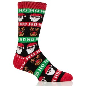 Heat Holder® Men's Clark LITE™ Festive Socks | Thermal Yarn | Medium-Thick Socks Casual Shoes + Boots | Warm + Soft, Hiking, Cabin, Cozy at Home Socks | 5X Warmer Than Cotton - 1 of 3