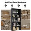 Musment Industrial 5 -6 Shelf Bookcase - Large 53-63 Inch Tall Floor Standing Open Bookshelf for Home Office, Living Room, and Bedroom Storage - 2 of 4