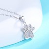 18k Rose Gold And Sterling Silver Genuine Crystal Paw Pendant Necklace - 2 of 4