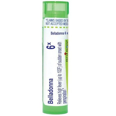 Belladonna 6X by Boiron Homeopathic Single Medicine For Cough, Cold & Flu  -  80 Pellet