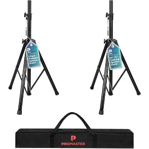 ProMaster Heavy Duty Tripod Speaker Stand: Height Adjustable 40"-71", 35mm Insert, Mobility, Safety Locks, Non-Slip Feet. - 1 of 4
