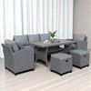 Mshliw 6-Piece Outdoor Rattan Wicker Patio Set - Sofa, Chairs, Stools, and Table, Weather-Resistant, Cushions Included - 4 of 4