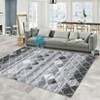 Area Rug Washable Non Slip Backing Boho Trellis Rug Low Pile Distressed Floor Carpet Retro Accent Rug for Living Room Bedroom - 2 of 4