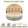 Whisen Outdoor Rattan Sectional Sofa Set with Retractable Canopy & Removable Cushion - 3 of 4