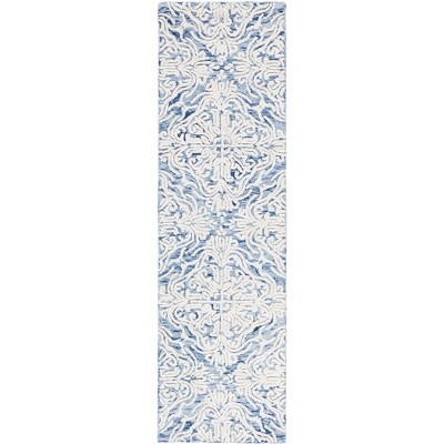 Blossom Blm103 Hand Tufted Runner Rug - Blue/ivory - 2'3