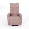 Fabric Swivel Glider Rocker Recliner Chair with Tufted Back and Modern Armrests - 2 of 4