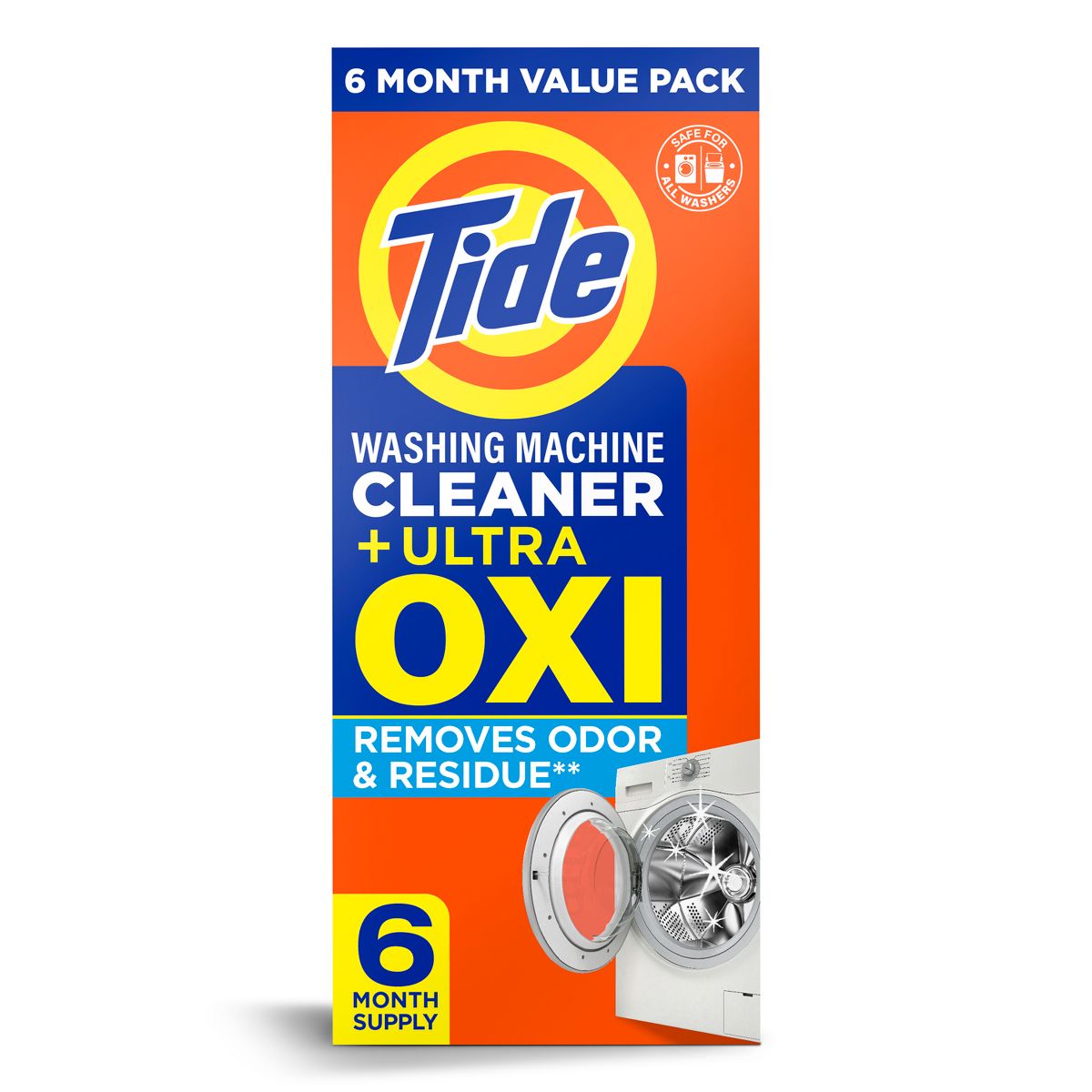 Tide Washing Machine Cleaner + Ultra Oxi Powder - 6ct