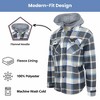 Galaxy Matix Men's Hooded Flannel Faux Sherling Lined Shacket - 3 of 4