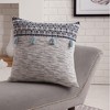 Dsvimoy Support Pillow Textured Fringed Throw Pillow with Geometric Accents for Home Decor, White, 22"*22"*6" - 4 of 4