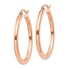 Black Bow Jewelry 2.5mm, 14k Rose Gold Polished Round Hoop Earrings, 30mm (1 1/8 Inch) - 2 of 4