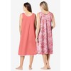 Only Necessities Women's Plus Size 2-Pack Sleeveless Nightgown - 3 of 4