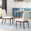 Upholstered Dining Chair Set of 2 with Mid-Century Modern Channel Back & Solid Wood Legs for Dining Room Kitchen-Baofuwish - 2 of 4