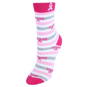 CTM Women's Breast Cancer Awareness Hope Novelty Socks - 1 of 2